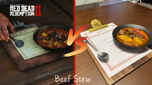 Red Dead Redemption 2 Smithfield's Saloon beef stew recreation, a homemade rustic beef stew recipe inspired by RDR2.