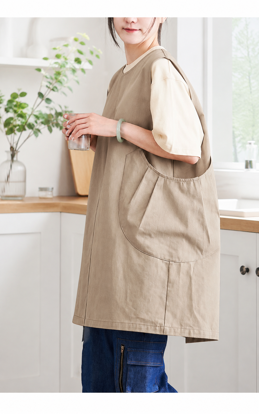 Douable Signature 400g Heavy-Duty Canvas Apron - Oatmeal Khaki
