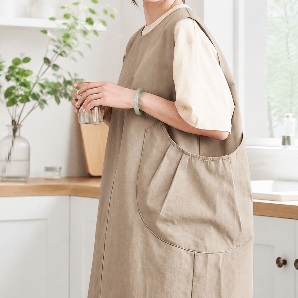 Douable Signature 400g Heavy-Duty Canvas Apron - Oatmeal Khaki - DOUABLE KITCHEN