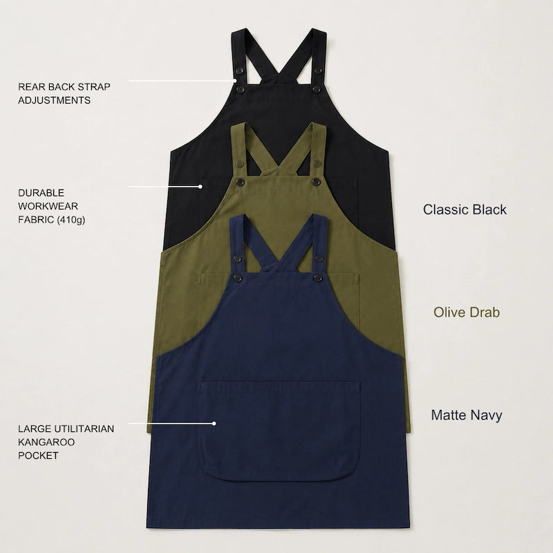 Douable Heavy-Duty Cross-Back Workwear Apron