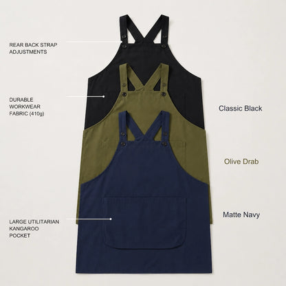 Douable Heavy-Duty Cross-Back Workwear Apron