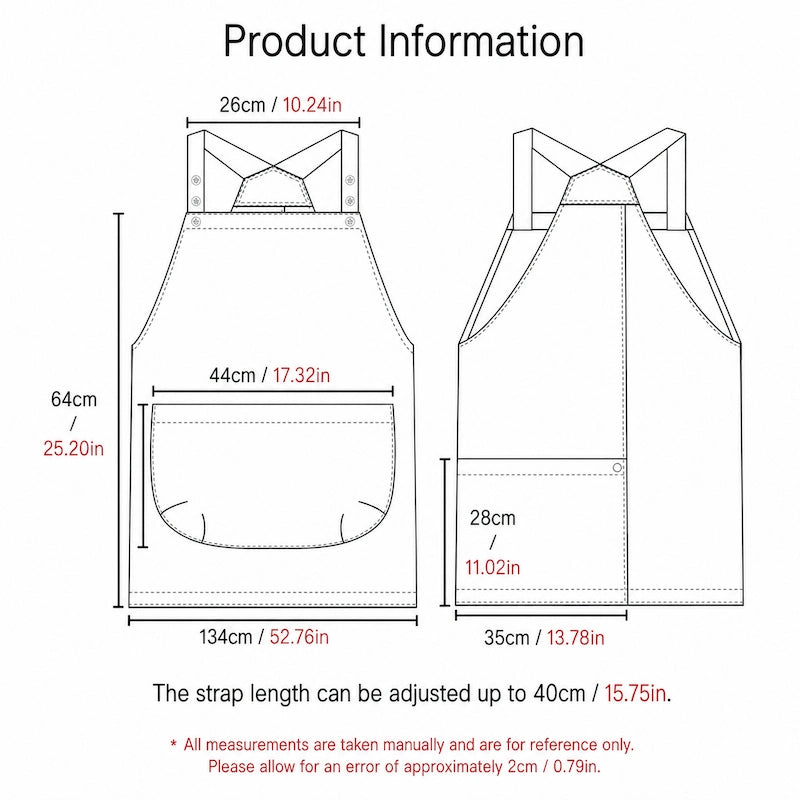 Douable Heavy-Duty Cross-Back Workwear Apron