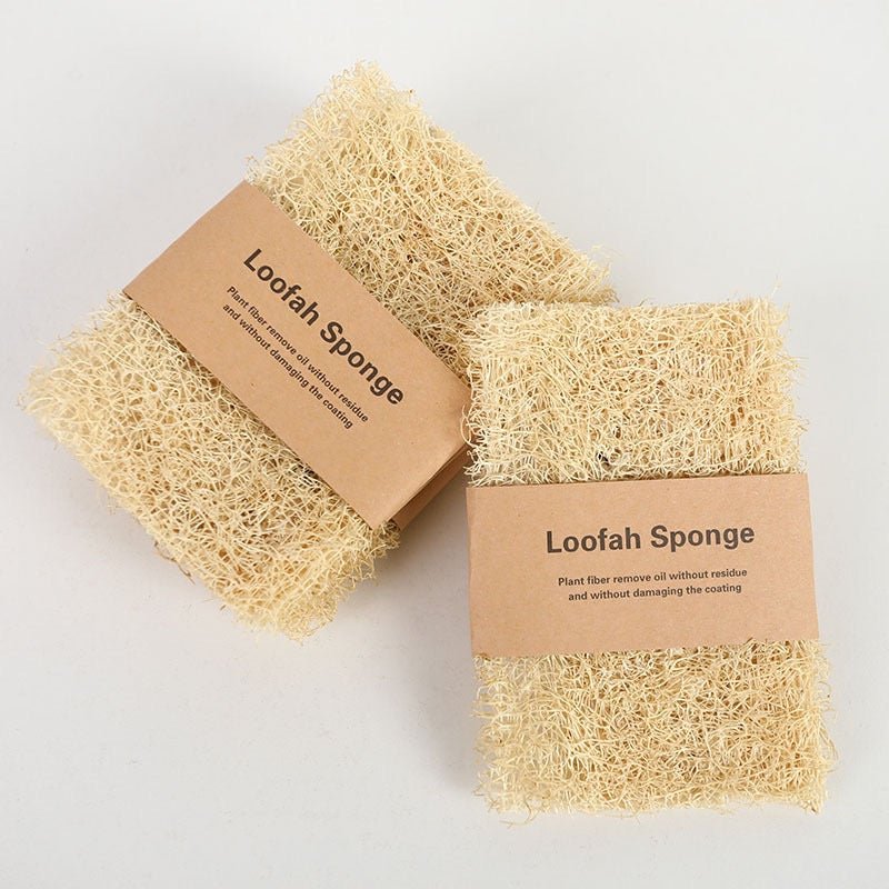 100% Natural Loofah Kitchen Sponge | Eco-Friendly Dish & Vegetable Scrubber (Set of 5) - DOUABLE KITCHEN